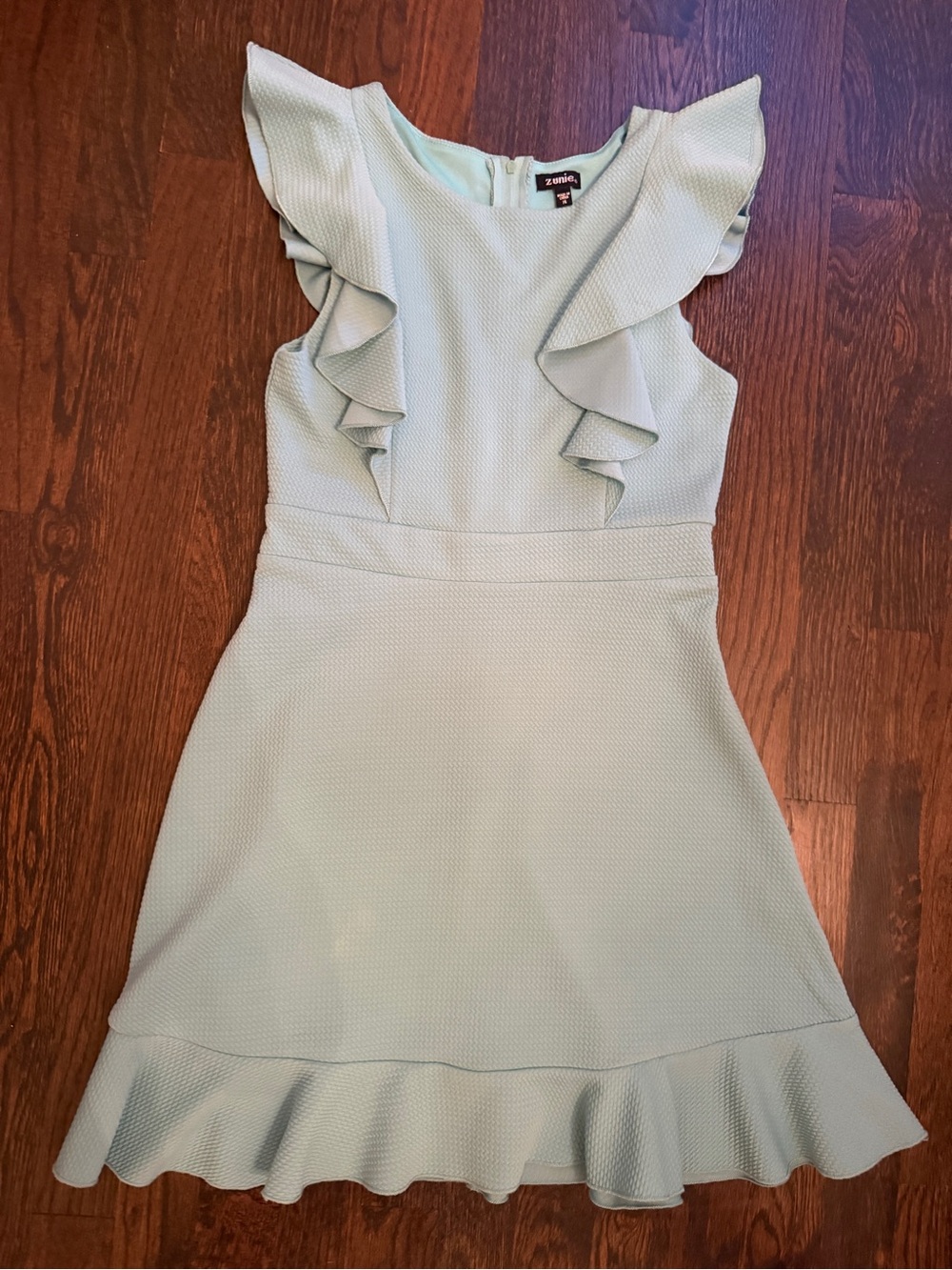 Zunie Mint Green Ruffle Fit & Flare Mini Dress